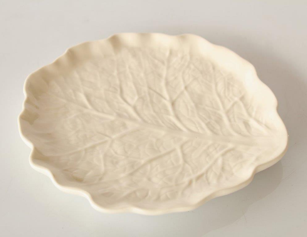Medium White Shaped Cabbage Plate